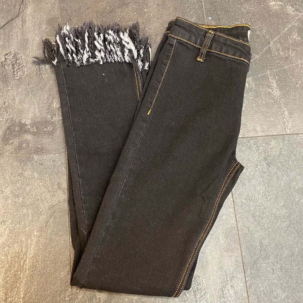 🎆 POL CLOTHING BLACK FRINGE JEAN